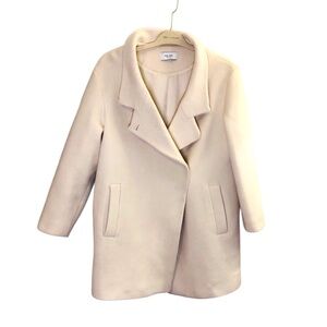 Reiss The Sicily Cream knee length wool blend coat